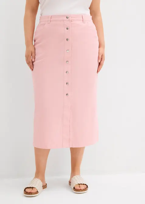 Gonna midi in twill, bonprix