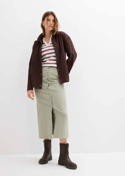 Gonna midi in twill, bonprix