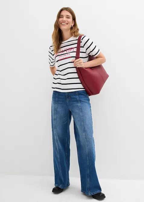 T-shirt in puro cotone a righe, bonprix