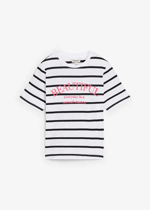 T-shirt in puro cotone a righe, bonprix