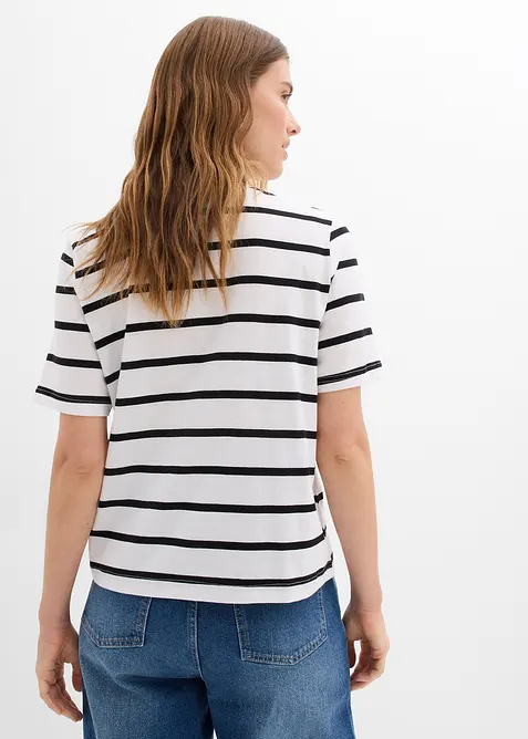 T-shirt in puro cotone a righe, bonprix