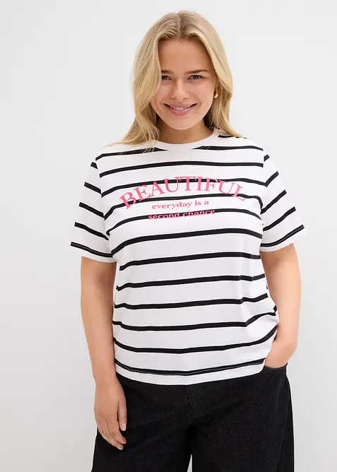 T-shirt in puro cotone a righe, bonprix