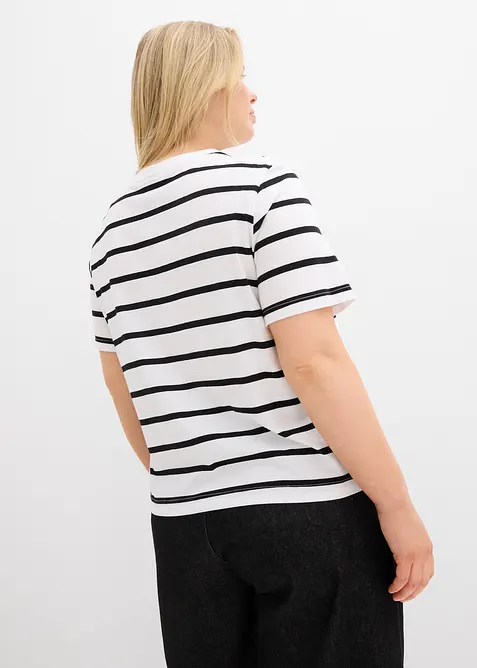 T-shirt in puro cotone a righe, bonprix