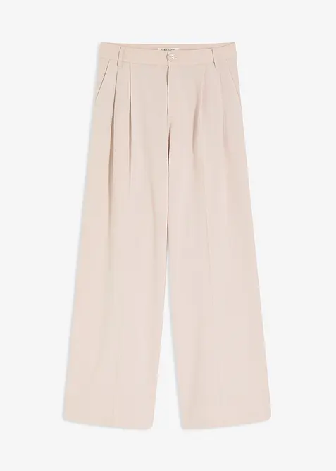 Pantaloni con pinces in misto viscosa fluente, bonprix