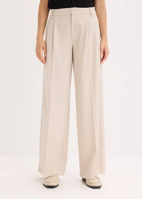 Pantaloni con pinces in misto viscosa fluente, bonprix