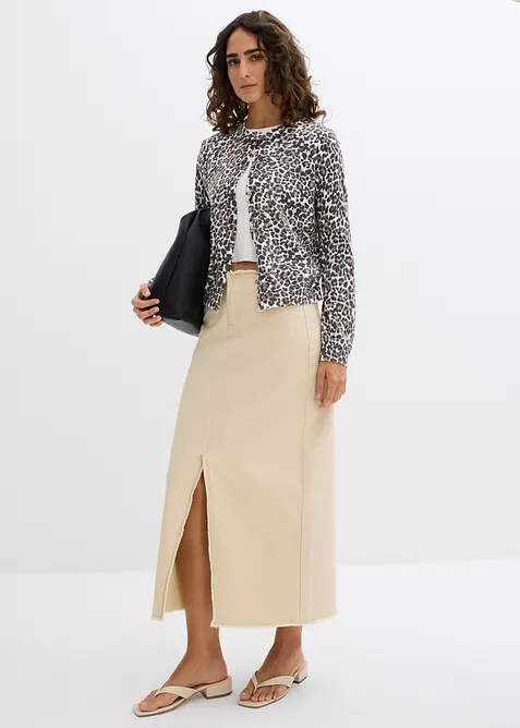 Gonna in twill con frange sottili, bonprix