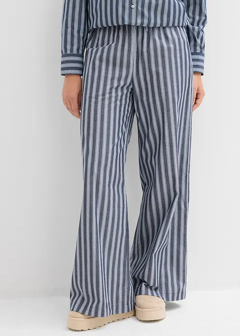 Pantaloni a palazzo in puro cotone, bonprix