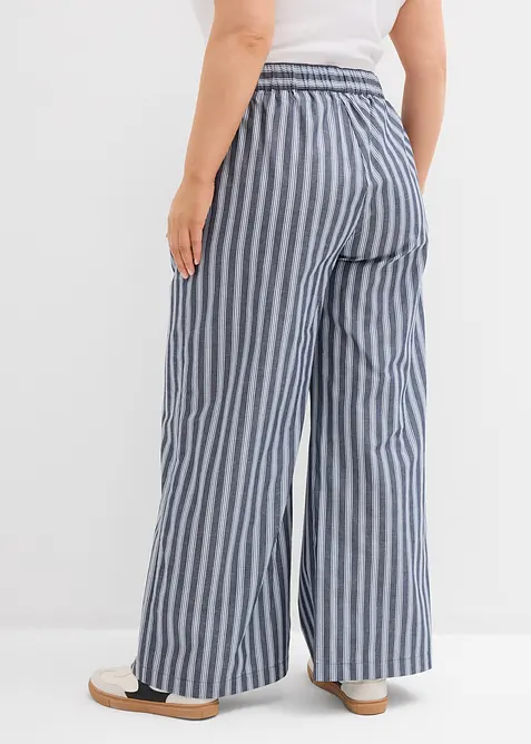 Pantaloni a palazzo in puro cotone, bonprix