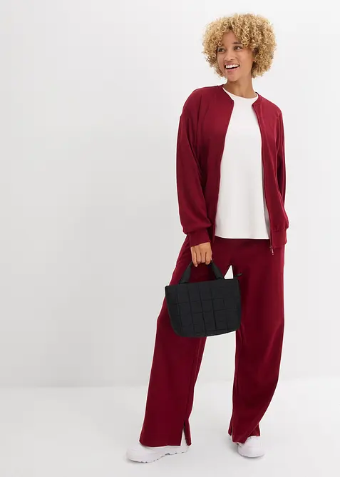 Felpa con zip in puro cotone, bonprix