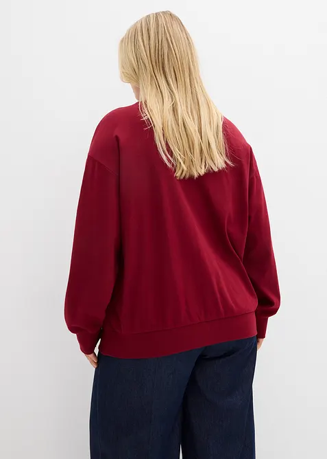 Felpa con zip in puro cotone, bonprix