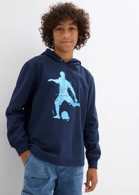 Felpa con cappuccio in misto cotone morbido, bonprix