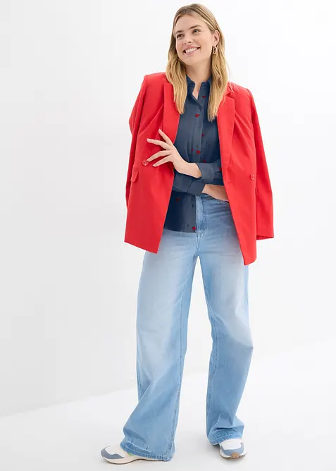 Camicetta in mussola con cuori, bonprix