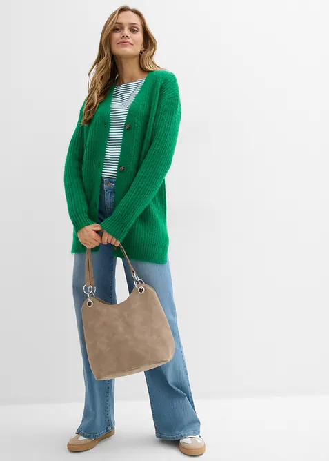 Cardigan in filato grosso di misto lana morbido, bonprix