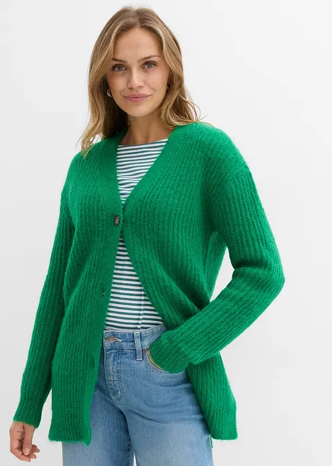 Cardigan in filato grosso di misto lana morbido, bonprix
