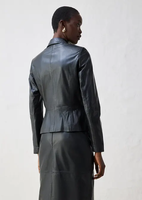 Blazer corto in nappa di agnello, bonprix