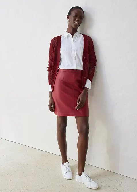 Minigonna in nappa di agnello, bonprix