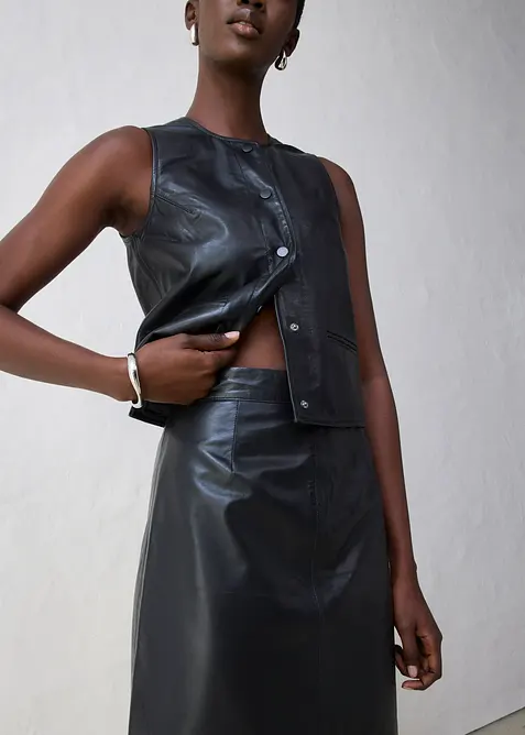 Minigonna in nappa di agnello, bonprix