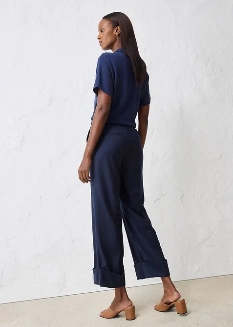 Pantaloni a zampa in misto lana, bonprix