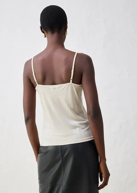 Top con lana e pizzo, bonprix