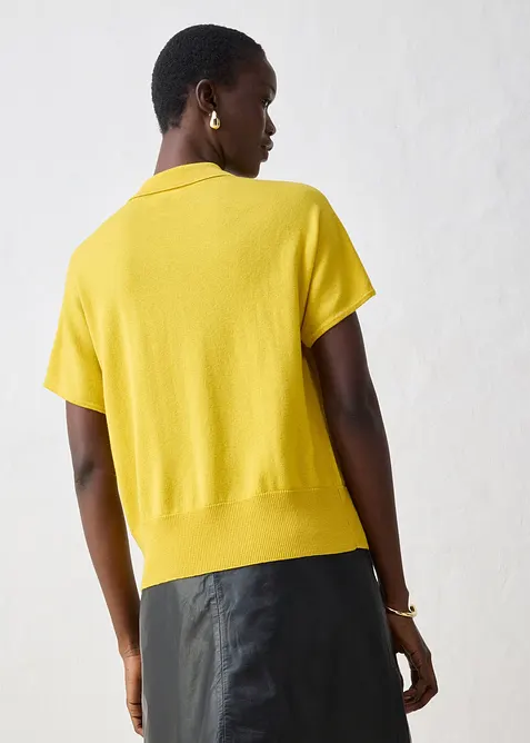 Maglia in filato fine misto seta con colletto a polo, bonprix