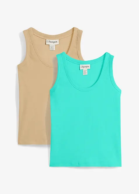Canotta a coste con cotone biologico (pacco da 2), bonprix