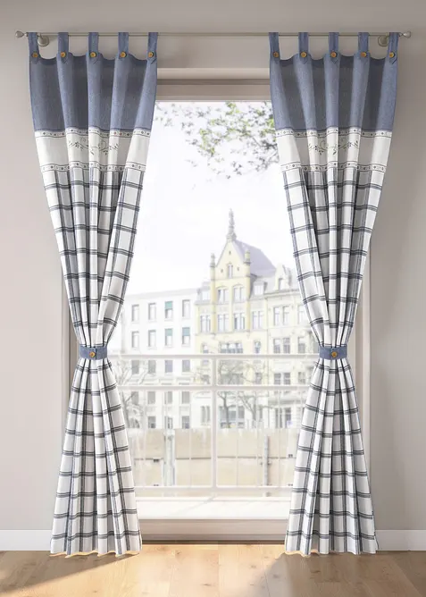 Tenda in cotone biologico con fermatenda (pacco da 1), bonprix