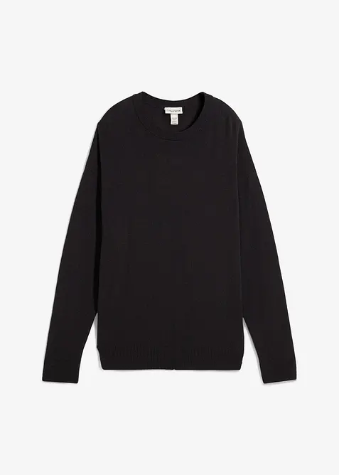 Maglione in misto cotone operato, bonprix