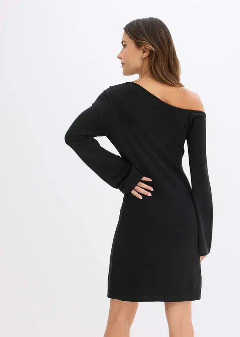 Abito in maglia con fiori applicati, bonprix