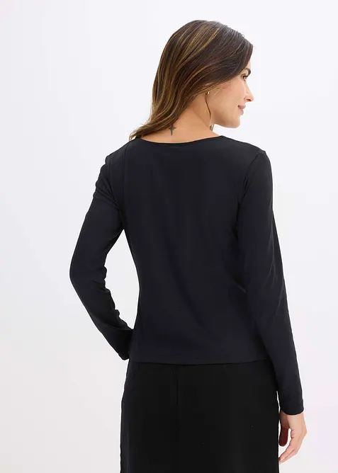 Maglia a maniche lunghe dalla vestibilità aderente, bonprix