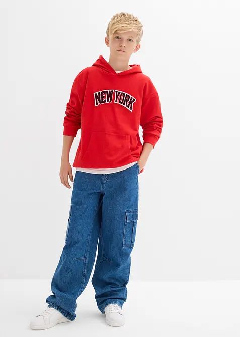 Felpa con cappuccio in puro cotone, bonprix