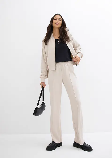 Pantaloni in felpa di misto viscosa morbido, bonprix