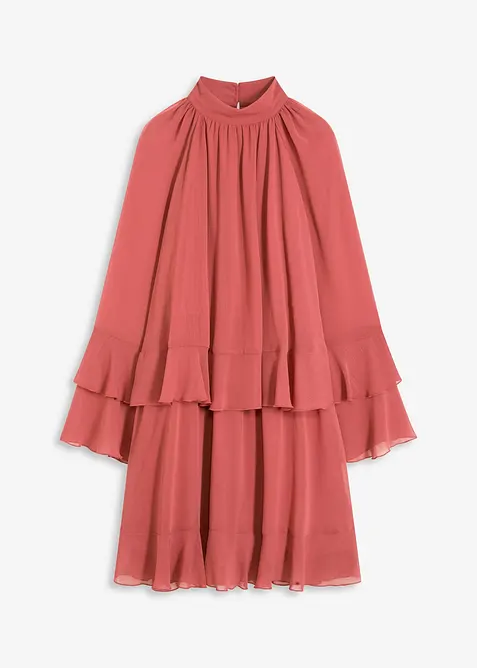 Abito di chiffon con volant, bonprix