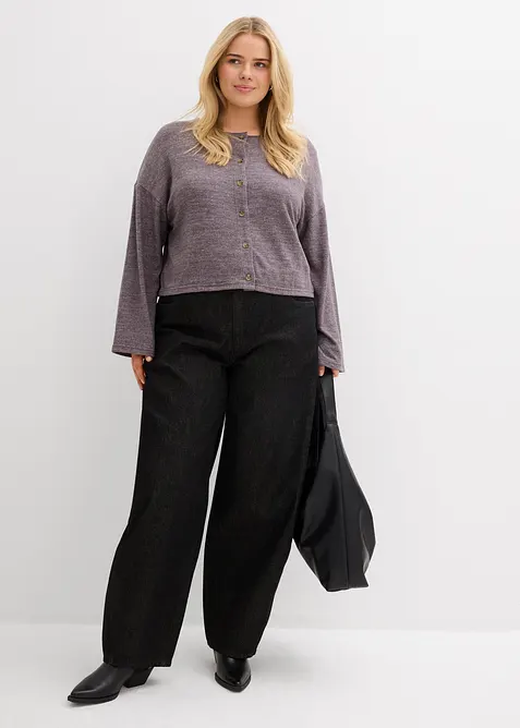 Cardigan in maglia fine a coste, bonprix