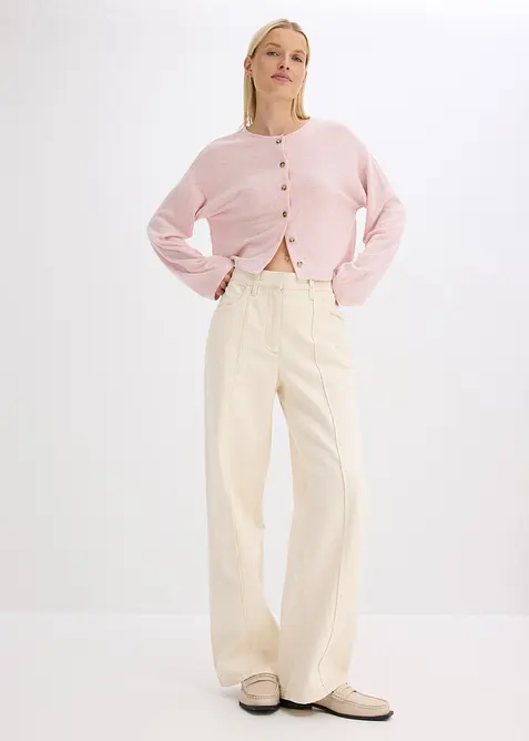 Cardigan in maglia fine a coste, bonprix