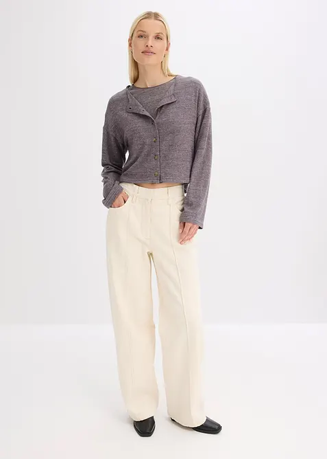 Cardigan in maglia fine a coste, bonprix