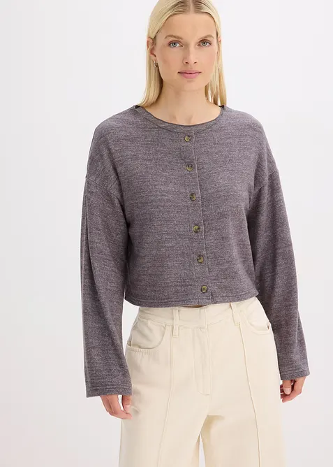 Cardigan in maglia fine a coste, bonprix
