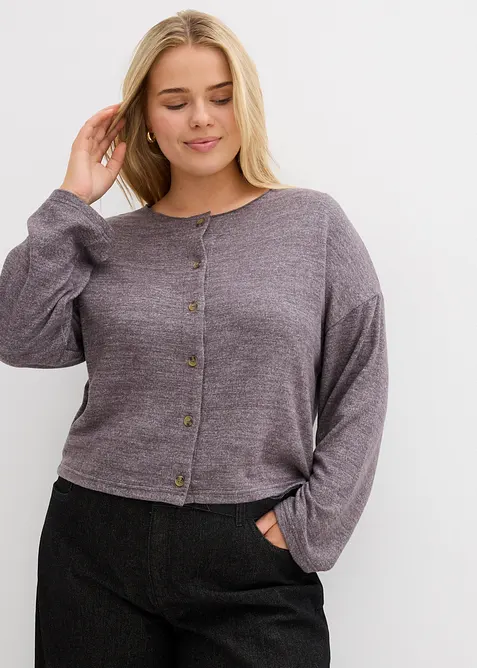 Cardigan in maglia fine a coste, bonprix