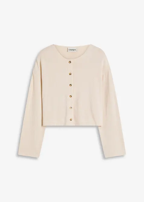 Cardigan in maglia fine a coste, bonprix