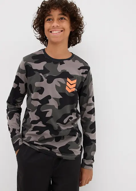 Maglia a maniche lunghe in puro cotone (pacco da 3), bonprix