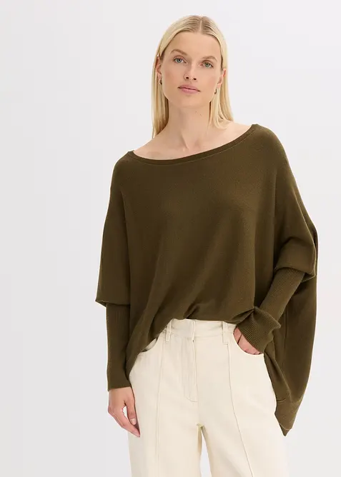 Maglione in filato fine di misto viscosa, bonprix