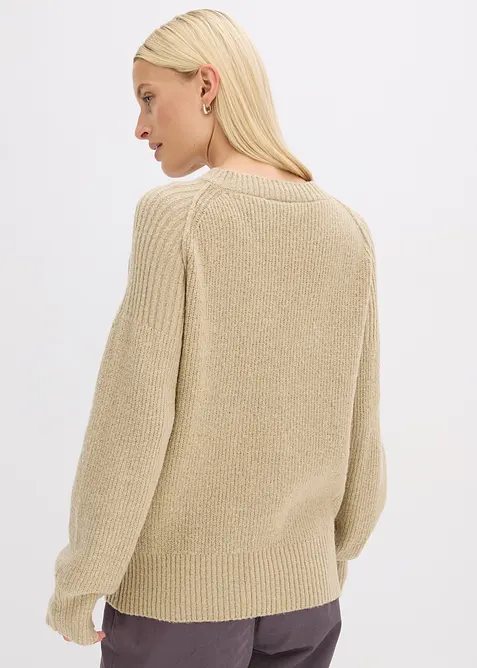 Maglione oversize con scollo a V, bonprix