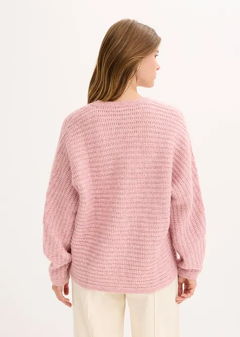 Cardigan in filato grosso di misto lana, bonprix