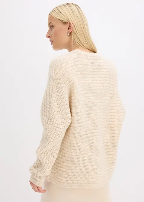 Cardigan in filato grosso di misto lana, bonprix