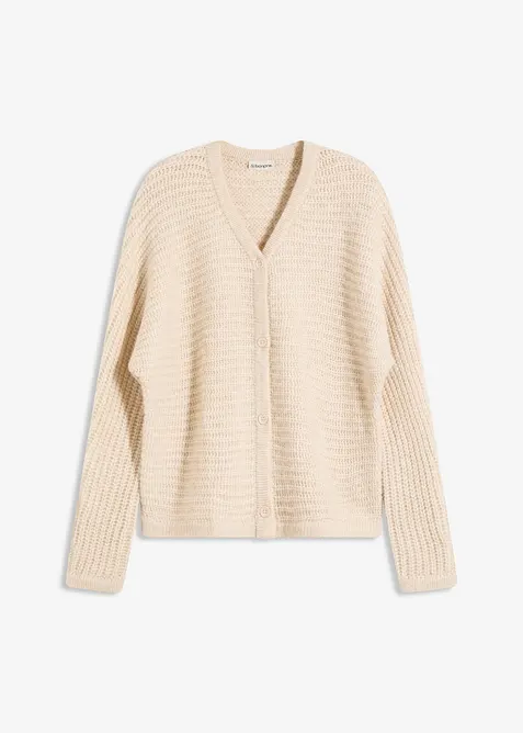 Cardigan in filato grosso di misto lana, bonprix