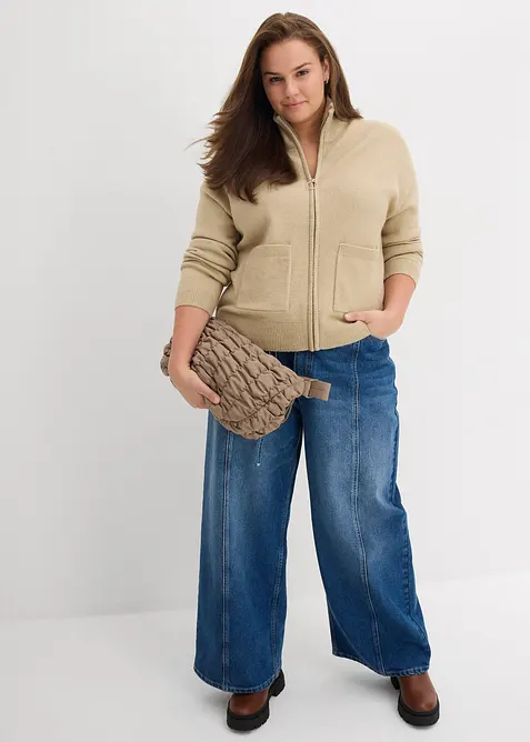 Cardigan con cerniera, bonprix