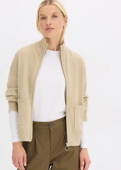 Cardigan con cerniera, bonprix