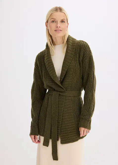 Cardigan in filato grosso con torciglioni, bonprix
