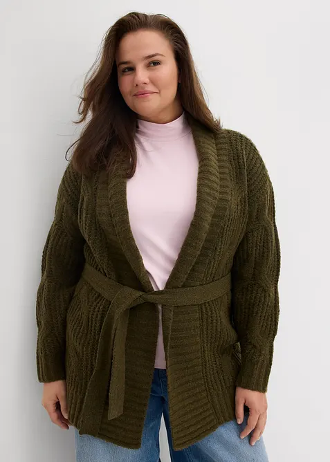Cardigan in filato grosso con torciglioni, bonprix