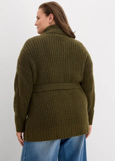 Cardigan in filato grosso con torciglioni, bonprix