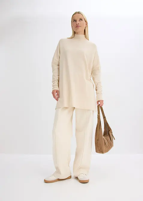 Maglione stile poncho in misto viscosa morbido, bonprix